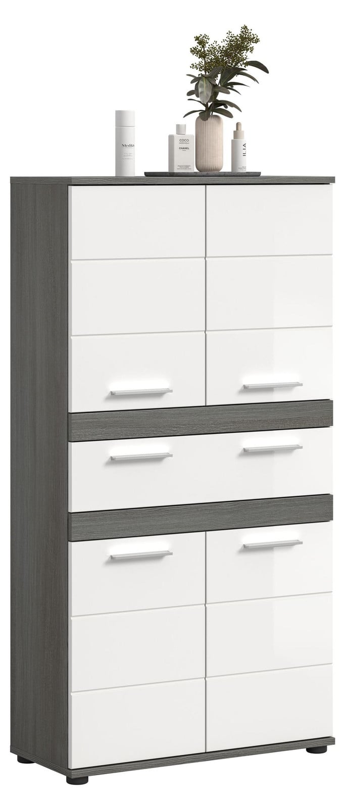 Xonox Hoge kast voor de badkamer met houteffect, Hoogte: 137 cm