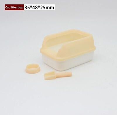 Inspired Finds Mini Dollhouse Cat Litter Box Set With Shovel For 1to12 Miniature Scenes apricot