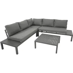 Lounge Set  ROVIGNO, Aluminium anthrazit, Polster grau