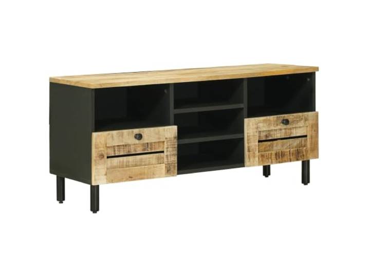 HKQWPBF Stauraumschrank Natur 100 x 33 x 46 cm Mangoholz Massivholz Mango, Holzwerkstoffe, verstellbare Regale, Messingschalter, ergonomische Griffe, Wohnzimmer, Home Office