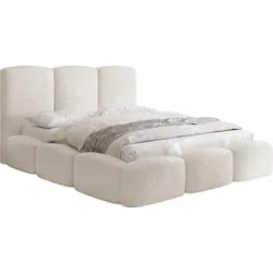 POLSTERBETT Harmony mit Bettkasten, Creme Boucle 120x200 cm