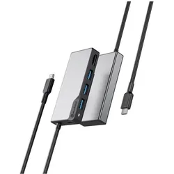 Alogic Fusion Core USB-C 5 In 1 HDMI (USB-C, 5 Ports), Dockingstation + USB Hub, Schwarz, Grau