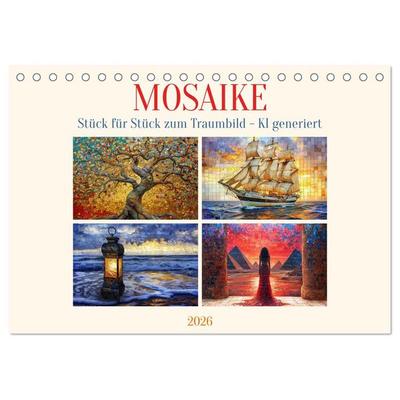 Mosaike (Tischkalender 2026 DIN A5 quer), CALVENDO Monatskalender
