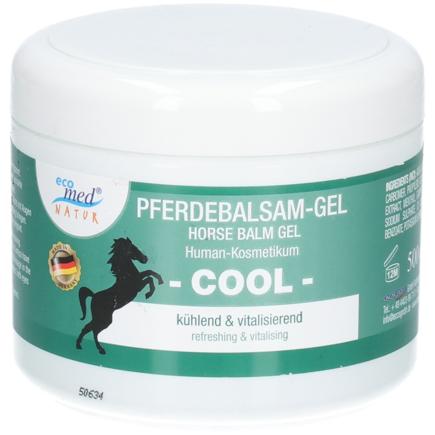 Pferdebalsam Gel Cool Eco-Med Natur 500 ml
