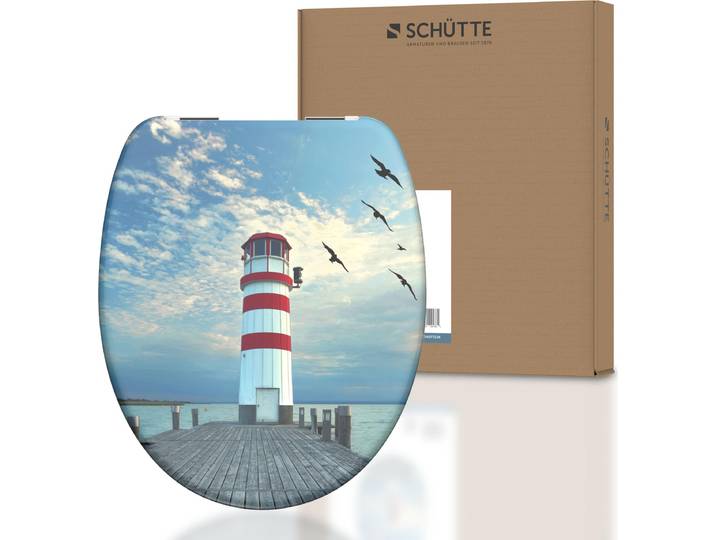 SCHÜTTE Duroplast WC Sitz LIGHTHOUSE, Toilettendeckel mit Absenkautomatik