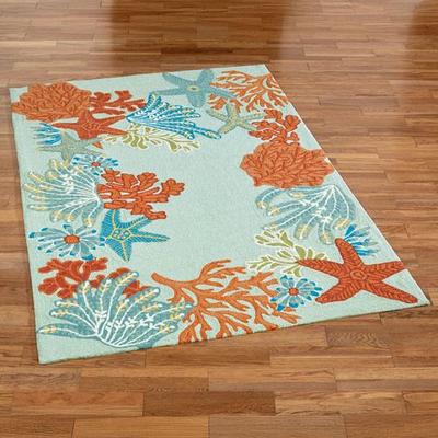 Trans Ocean Import Co Inc "Ocean Scene Rectangle Rug Spring Green, 5' x 7'6"", Spring Green"