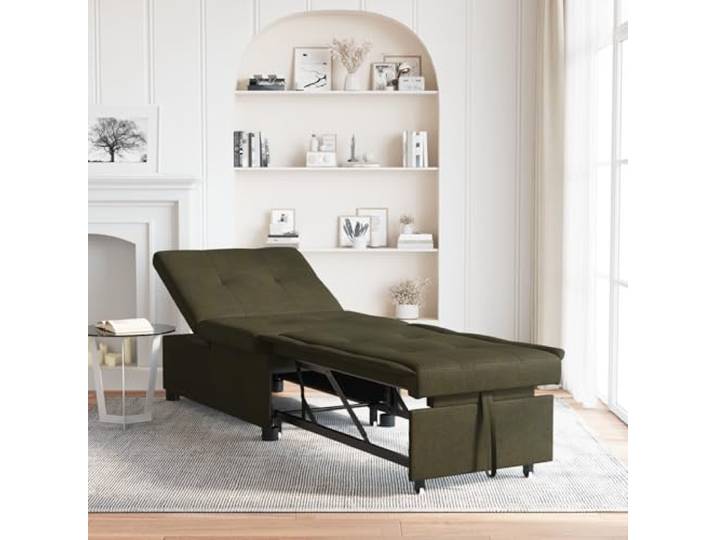 HEFZGDB 3-in-1 Schlafsofa Dunkelgraues Faux Wildleder Ausziehbares Gästebett mit Verstellbarer Rückenlehne, Stabilem Rahmen und Rädern für Wohnzimmer, Modernes Design mit Glatter