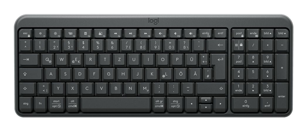 Logitech K250 Compact Bluetooth Universal Tastatur RF Wireless + Bluetooth 2.4 GHz (Graphit) 920-013484