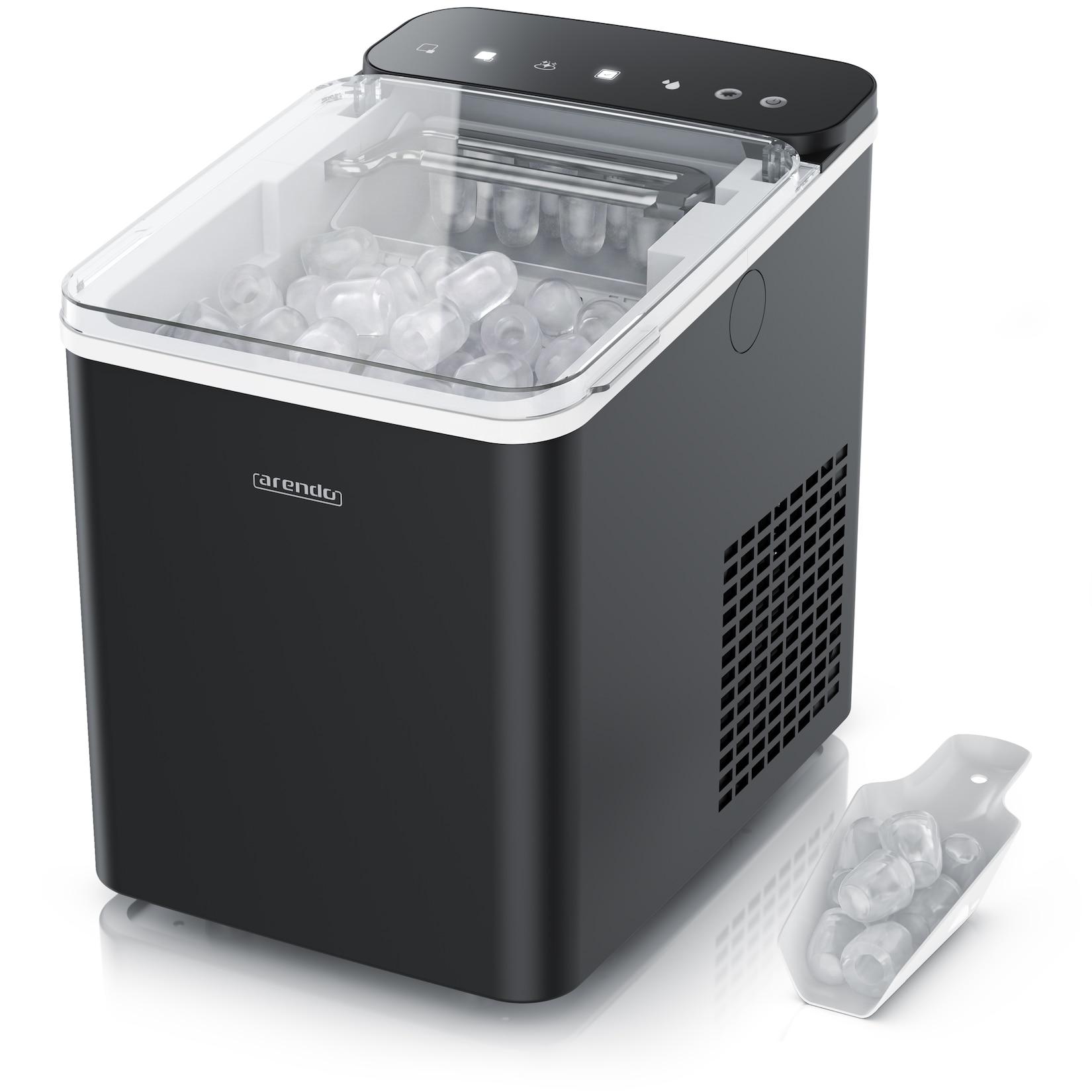 Arendo Eiswürfelmaschine, Ice Maker Eiswürfelbereiter, max. 12kg Eiswürfe pro Tag, 1,1L Behälter, schwarz