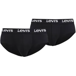 Levi's Herren Slips, 2er Pack - Repeat Logo Brief 2P, Logobund, Cotton Stretch, einfarbig Schwarz / M