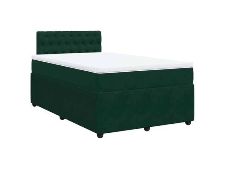 PUGYNBK Boxspringbett aus Samt, Dunkelgrün, 120 x 190 cm Taschenfederkerne, waschbarer Matratzenschoner, Lattenrost, atmungsaktive Unterstützung