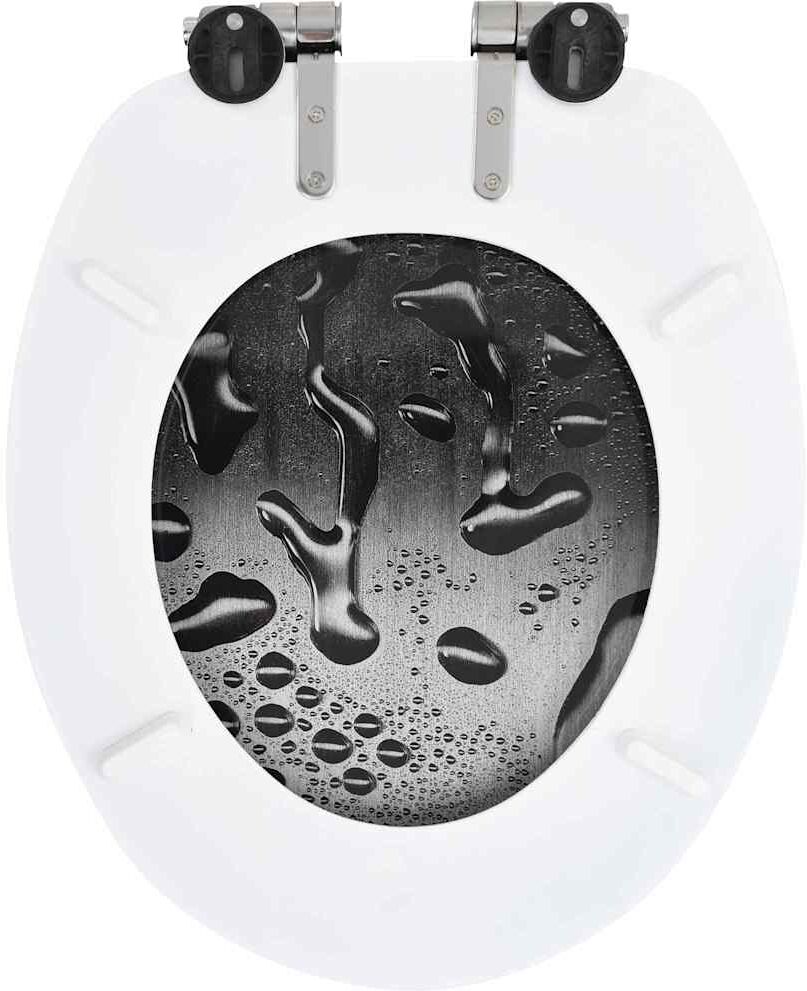 vidaXL Siège WC MDF Couvercle à fermeture en douceur Gouttes d'eau