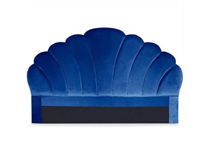 Menzzo Mermaid Kopfteil Bett 180cm, Samtbezug Blau