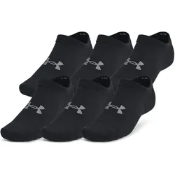 Under Armour, Unisex, Sportsocken, UA Essential No Show 6Pk (M, S), Schwarz