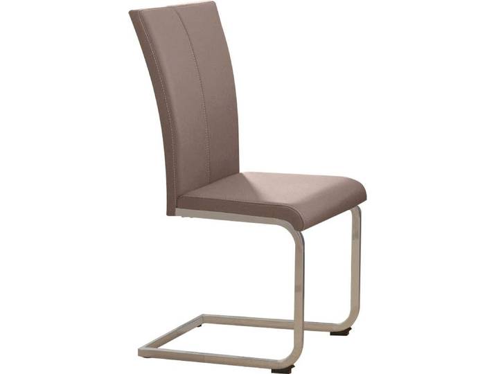 Freischwinger HOME AFFAIRE Nils , braun (cappuccino), B:42,5cm H:100cm T:60cm, Holzwerkstoff, Metall, Polyester, Stühle, Freischwinger, Stuhl belastbar bis 120 Kg, Gestell Metall im Chrom-Look oder Schwarz