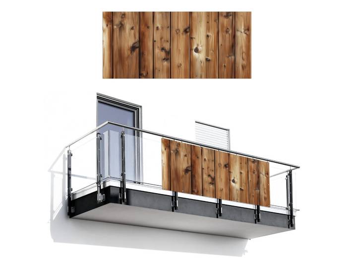 MuchoWow Balkon-Sichtschutz - Holz - Regale - Braun - 200x90 cm, Buchefarben, Kunststoff, Rechteckig, 200x90 cm, Sonnen- & Sichtschutz, Sichtschutz Garten