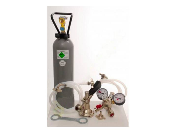 ich-zapfe Bierzapfanlage Zubehörpaket für Pygmy, 1-ltg mit Flach Fitting und 2 kg Co2 Flasche