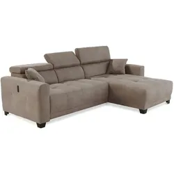 Ecksofa mit Funktion Cremona Mikrofaser Braunbeige
