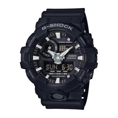Chronograph CASIO G-SHOCK, schwarz (schwarz, weiß), Armbanduhren, Herren, schwarz, Chronograph, Quarzuhr,Armbanduhr,Herrenuhr,digital, bis 20 bar wasserd.Resinarmband