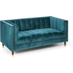 Zweisitzer-Sofa Wildleder RILEY, 2 Sitze, grün