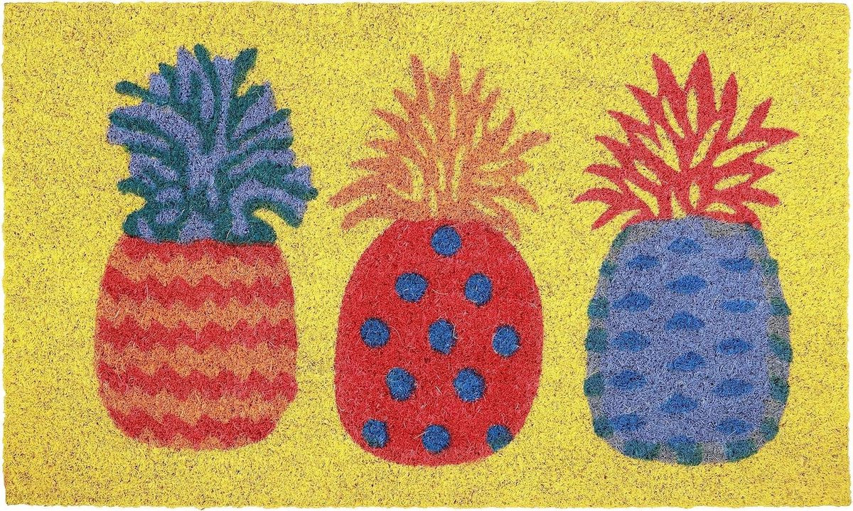 Kokosvezel Deurmat Ananas Design - Natuurlijke Vuilvangmat - 45 x 75 cm