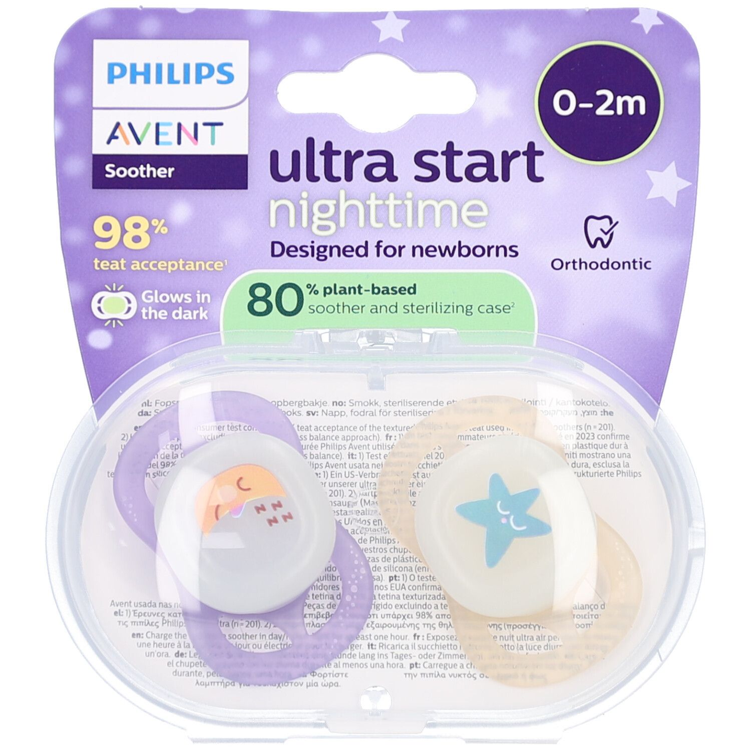 Philips Avent Fopspeen +0m Start night girl 2st 2 St Schnuller