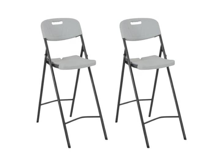 TUERYAFEK Klappbare Barstühle 2 STK. HDPE und Stahl Weiß Wetterfest, Robust, Platzsparend, Für Garten Balkon Terrasse, 2er Set