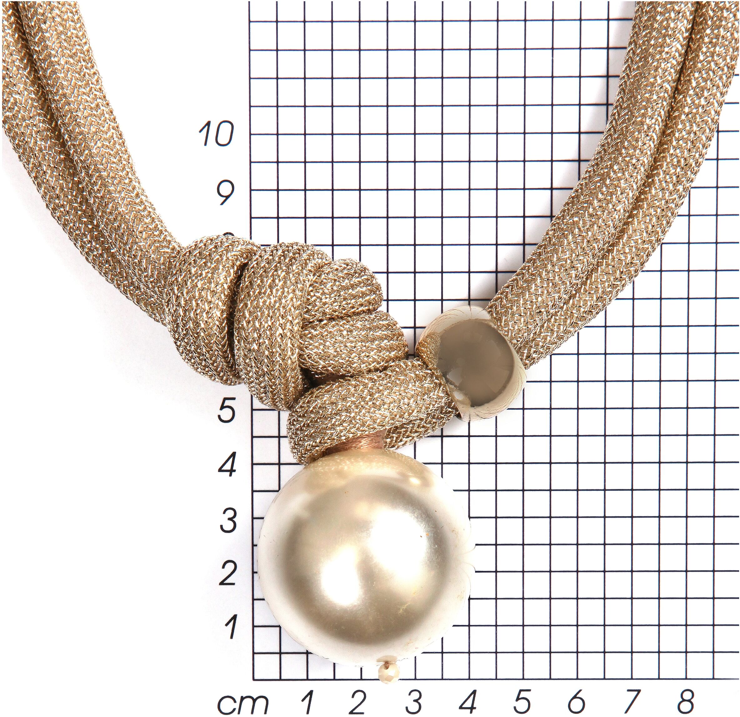 Collier FIRETTI "elegant, auffallend, im mehrreihigen Stil", gelb (gelbgoldfarben, creme), Halsketten, Damen, Metall Perlen Polyester, L: 45, Metall, Perlen, Polyester, Collier, mit Acrylperle gelbgoldfarben, creme Metall Perlen Polyester, L: 45