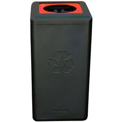 Mülltrennsystem BrickBin Plastik Behälter schwarz orange 65 L integrierte Beutelhalterung, aus recyceltem Kunststoff
