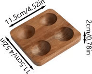 Inspire Curations FarmhouseNest Acacia Wood Egg Holder & Multi Compartment Egg Storage Tray 4 cell Egg Tray
