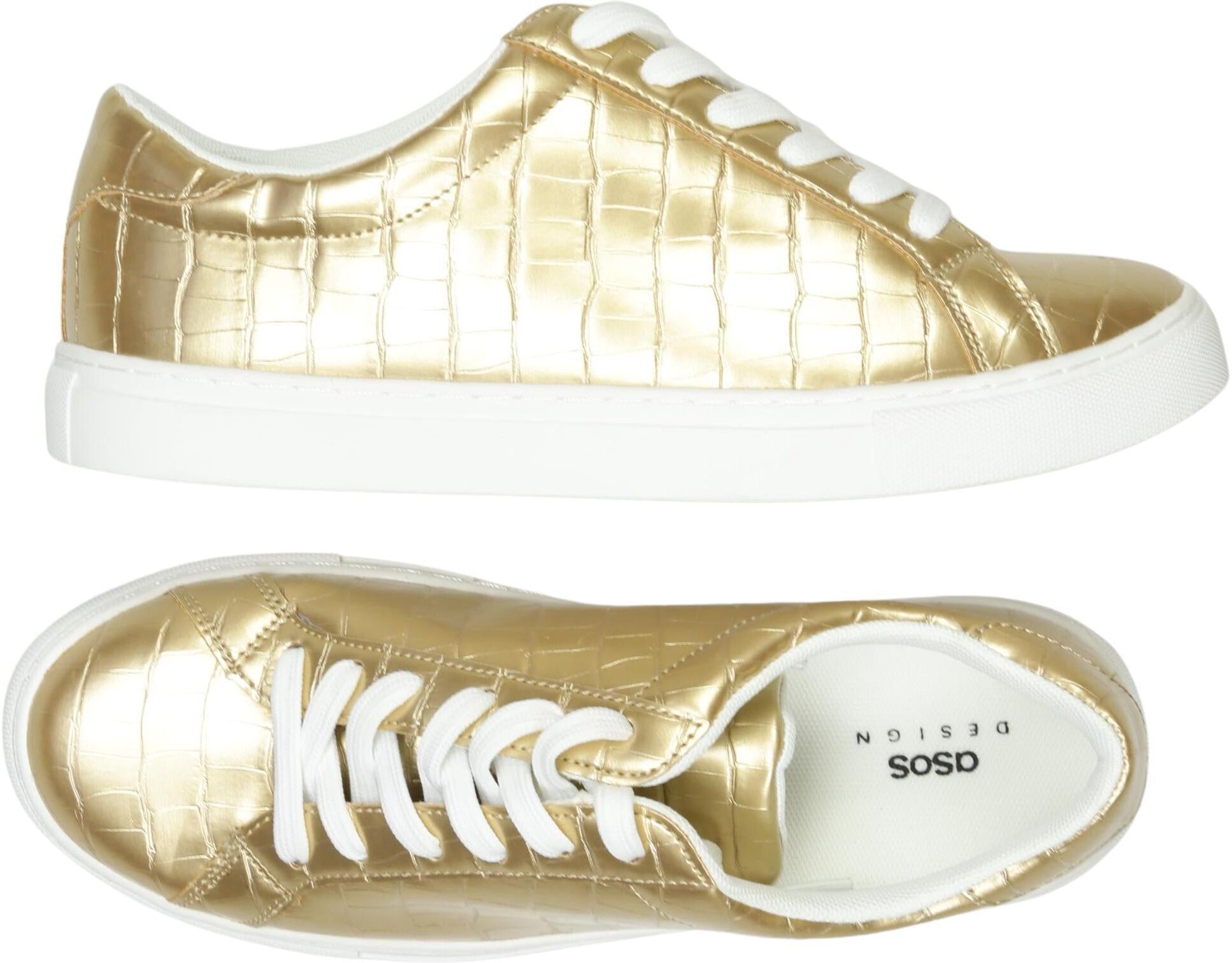 asos Curve Damen Sneaker, Gold, Gr. EU 39, kein / Etikett - Second Hand