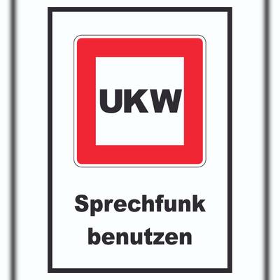 HB-Druck Sprechfunk zu benutzen Schild mit Symbol und Text A6 Rückseite selbstklebend