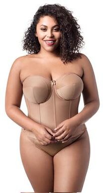Plus Size Women's Make it Smooth Strapless Longline 6421 by Elila in Mocha (Size 46 B)