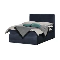 Boxi Boxspringbett  Boxi Classic , blau , Maße (cm): B: 140 H: 125