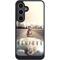 Nivocase Hülle für Samsung Galaxy S24+ Handyhülle NIVOcore Case Schwarz Motivation Tiere Tiger (Samsung Galaxy S24+), Smartphone Hülle, Schwarz