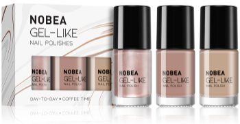 NOBEA Day-to-Day 3-Piece Gel-like Nail Polish set conjunto de vernizes de unhas Coffee Time . Day-to-Day 3-Piece Gel-like Nail Polish set