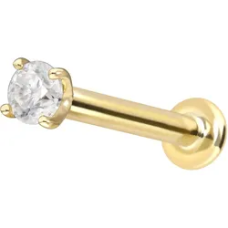 14 Karat Gold Labret mit Innengewinde MOISSANIT
