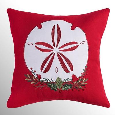 C & F Enterprises Inc Sea Life Sand Dollar Decorative Pillow Red , Red