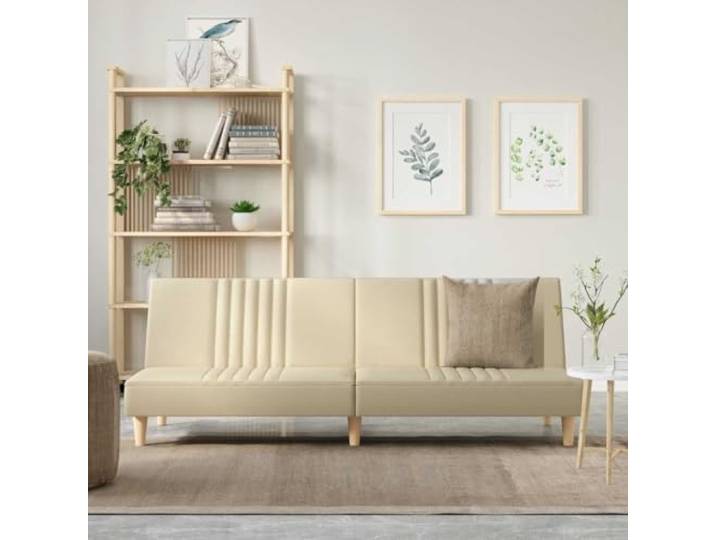 HEFZGDB Schlafsofa Creme Stoff Sofabett mit Verstellbarer Rückenlehne und atmungsaktivem Bezug für Gäste und täglichen Komfort, strapazierfähiges Design mit robustem Rahmen