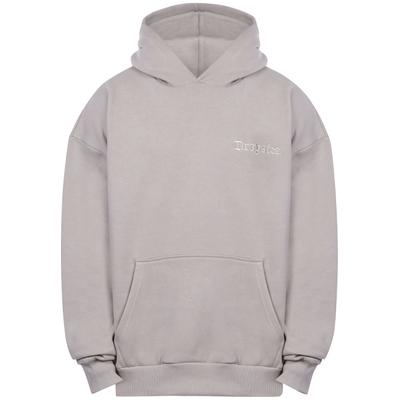 Kapuzenpullover DROPSIZE "Dropsize HEAVY OVERSIZE EMBO HOODIE", Herren, Gr. S, grau (moonbeam), 70% Baumwolle, 30% Polyester, Rundhals, Pullover Kapuzenpullover