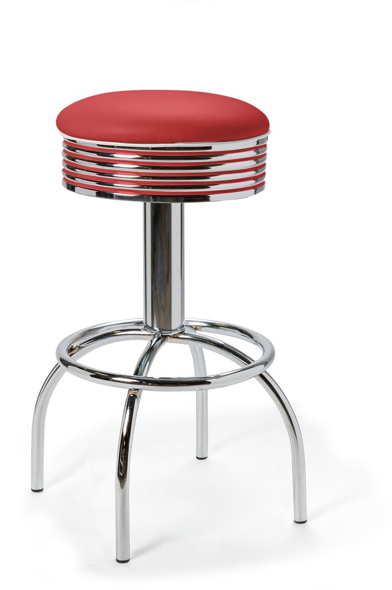 Comet Barstool WP 77 Chrome met imitatieleer en metalen frame