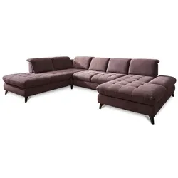 Wohnlandschaft Trento Stoff Violett Aubergine