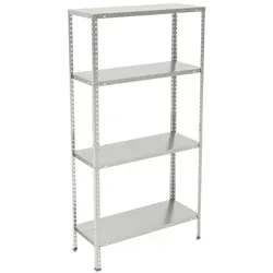 Relaxdays 2x Verzinktes Metallregal Silber