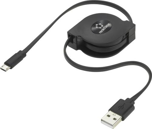 Renkforce USB-Kabel USB 2.0 USB-A Stecker, USB-Micro-B Stecker 0.80m Schwarz RF-4352332