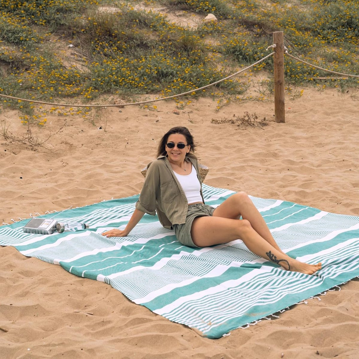 Grote Fouta Strandlaken XXL Picknickdeken 210 x 240 cm