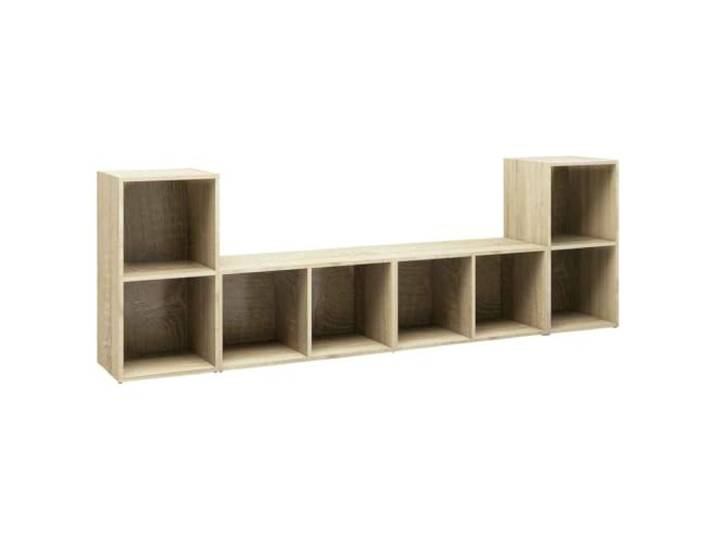 LMTYOENFG 4er Set TV-Schrank Sonoma-Eiche 72x35x36,5 cm Holzwerkstoff Flexibles 4er Set Lowboard in Sonoma-Eiche Optik, horizontal oder vertikal stellbar für Wohnzimmer und Flur.