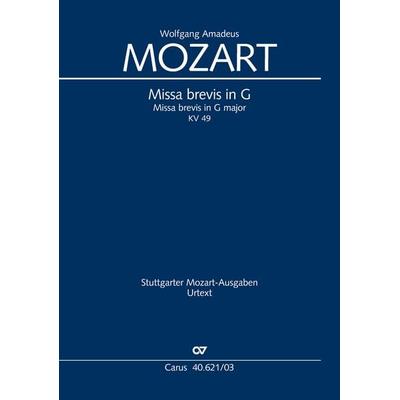 Missa brevis in G (Klavierauszug), Taschenbuch von Wolfgang Amadeus Mozart, Carus-Verlag