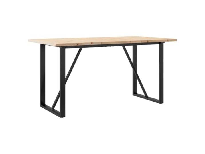 KFGWERSTY Esstisch 140 x 80 x 75,5 cm Massivholz Kiefer Braun Massives Kiefernholz, O-Gestell aus Stahl, 140 x 80 x 75.5 cm, für Esszimmer und Wohnbereich