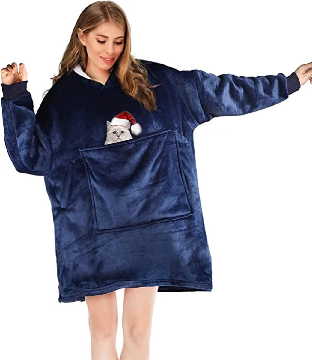 Unisex oversized draagbare deken hoodie