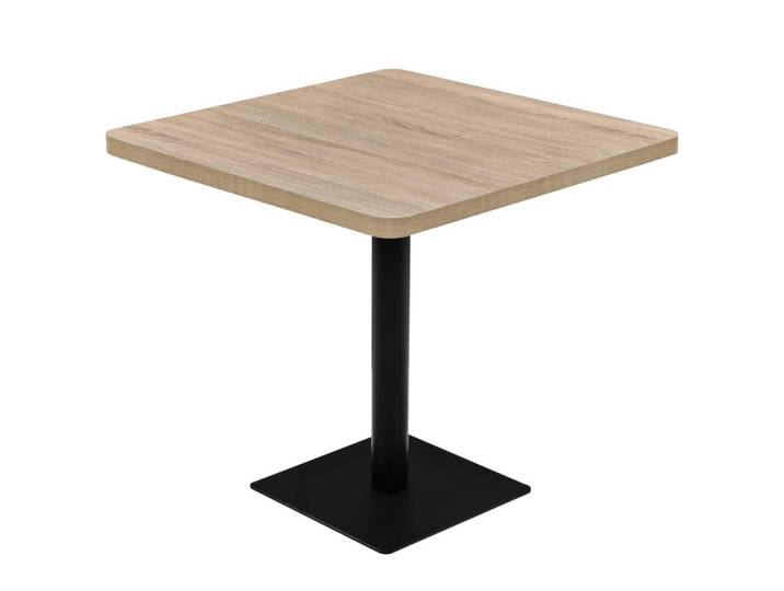 vidaXL Bistrotisch Industrial-Stil 80/80/75 cm aus Mdf, Stahl Eichenoptik Quadratisch, Eichefarben, Strukturbuche, Quadratisch,Quadratisch, 80x75x80 cm, Esszimmer, Esstische